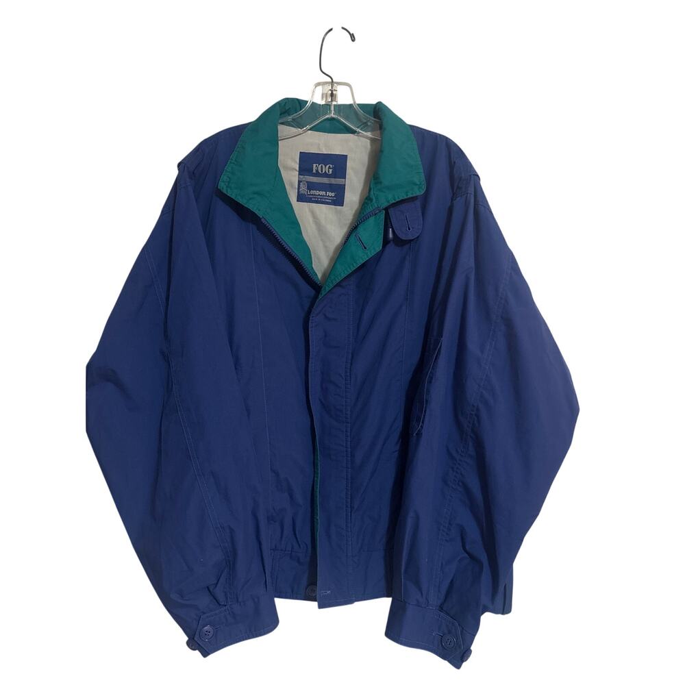 Vintage London Fog Mens Rain Jacket Blue Size L